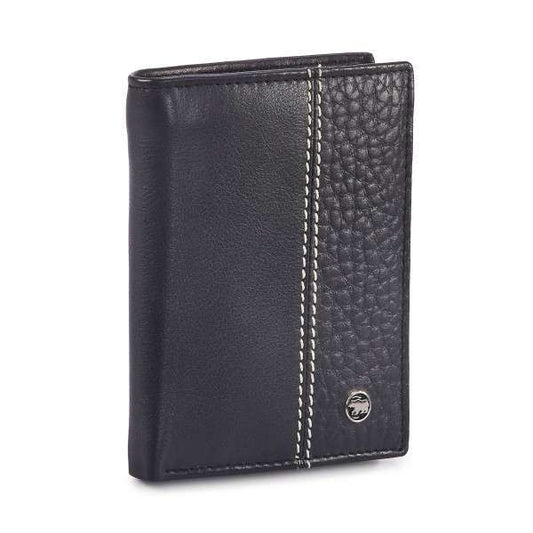 cartera simon  en piel con monedero negra lateral